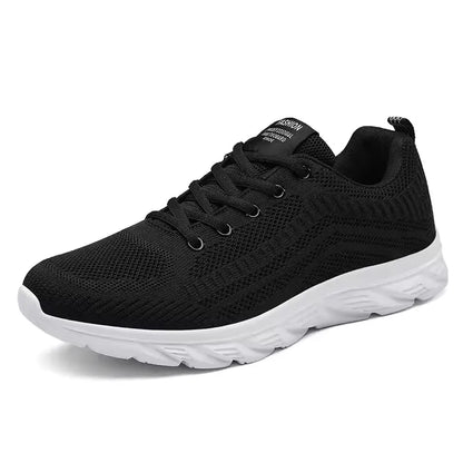 Mens Black Mesh Sport Trainers