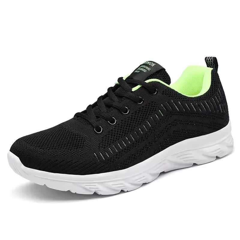 Mens Black and Green Sport Trainers