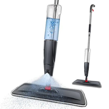 Steam cleaner with water tank and cleaning pad on a white background