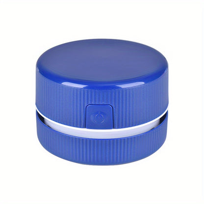 Blue cylindrical container with power symbol on a white background