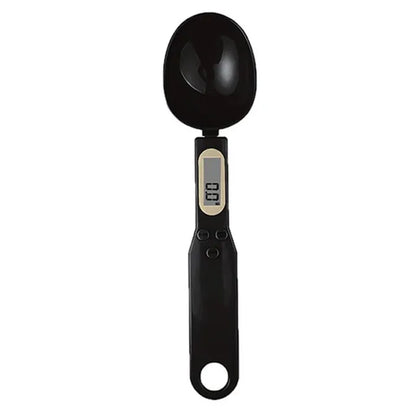 Black digital measuring spoon on a white background