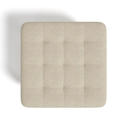 Beige square cushion on a white background