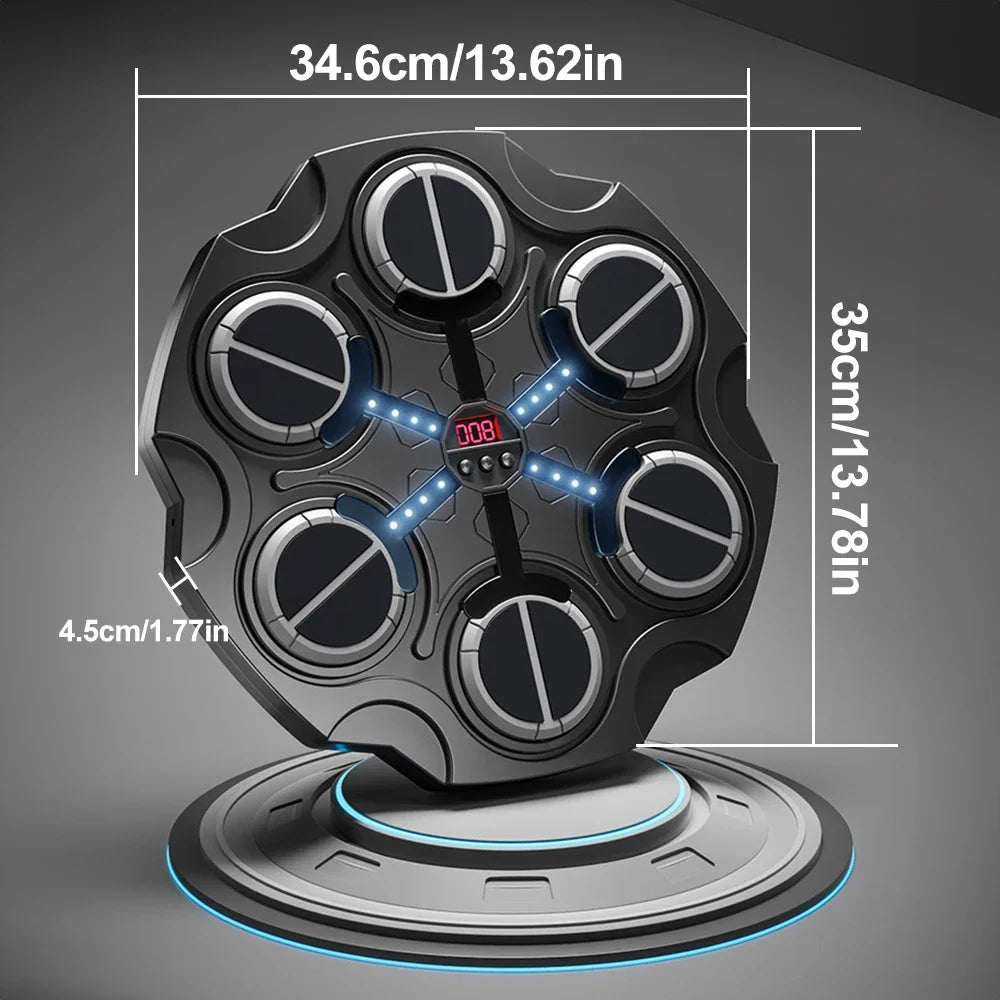 Fidget spinner with measurements on a gray background