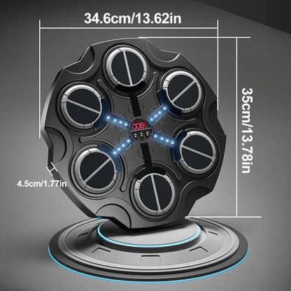 Fidget spinner with measurements on a gray background