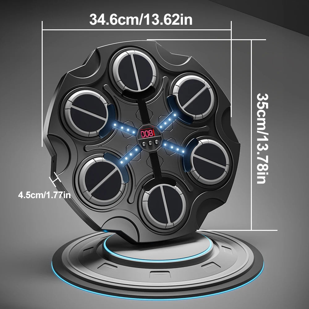 Fidget spinner with measurements on a gray background