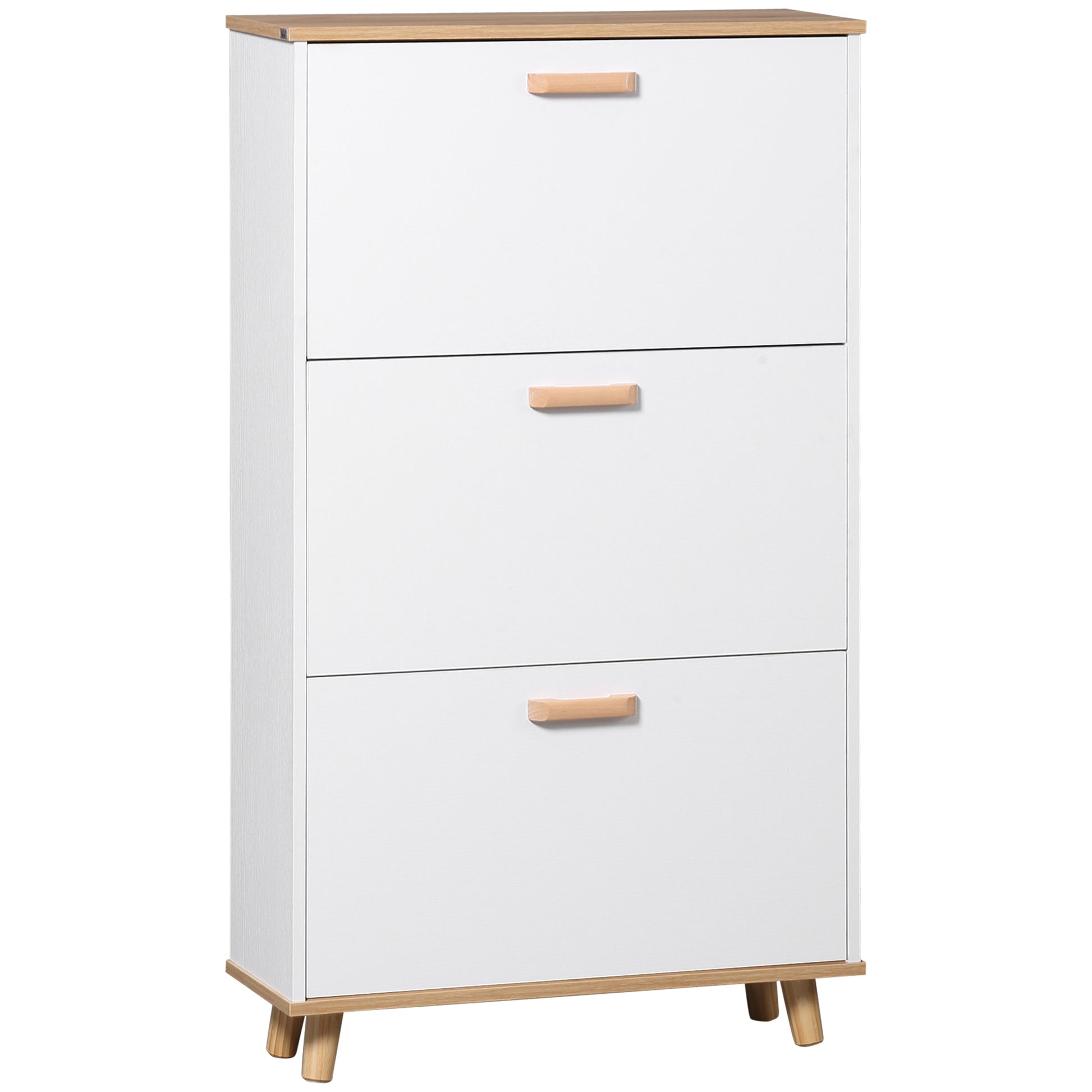 Narrow Shoe Cabinet Storage Rack White