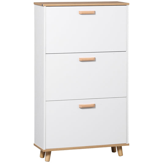 Narrow Shoe Cabinet Storage Rack White