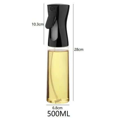 Spray bottle with black nozzle and measurement details on a white background