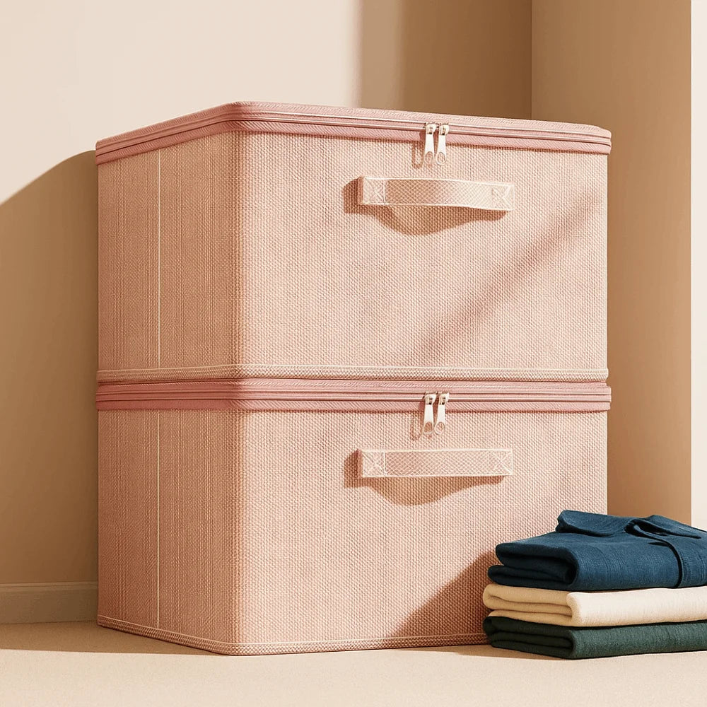 Pink Large Storage Boxes with Handles