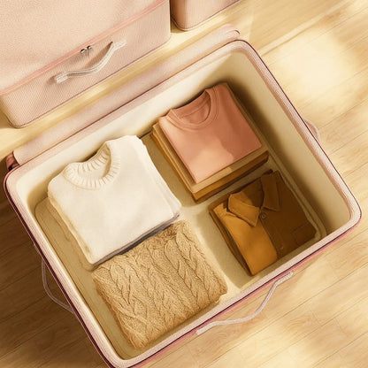 Pink Large Storage Box with Clothes Inside
