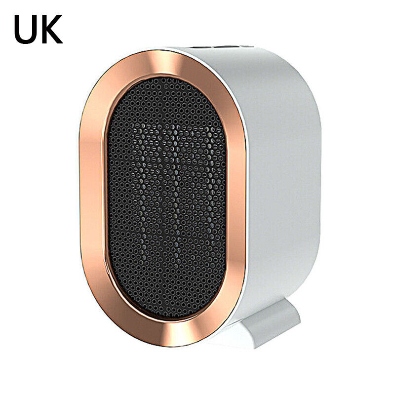 White and rose gold speaker on a white background with 'UK' text.