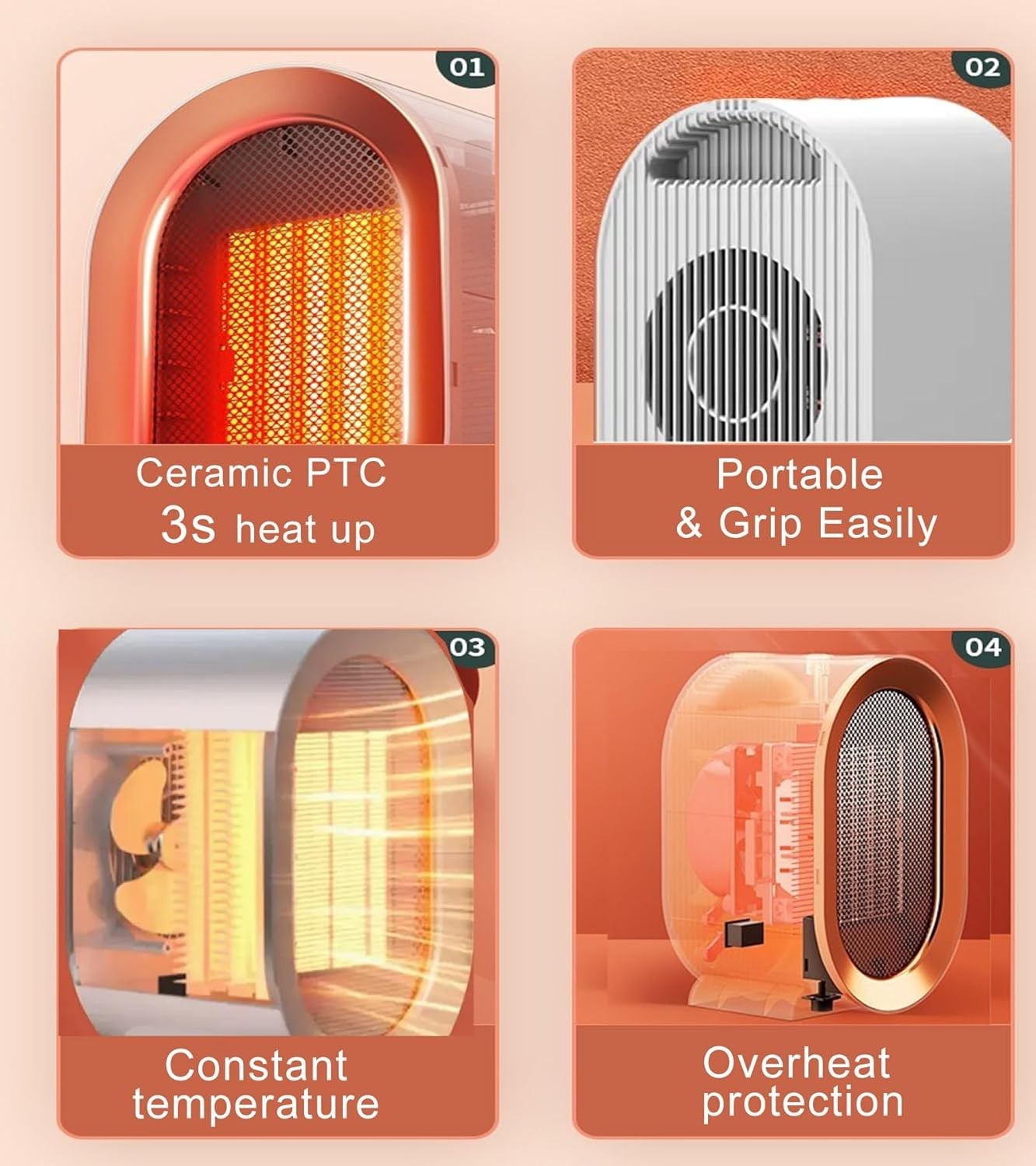 Portable Ceramic Space Heater Features