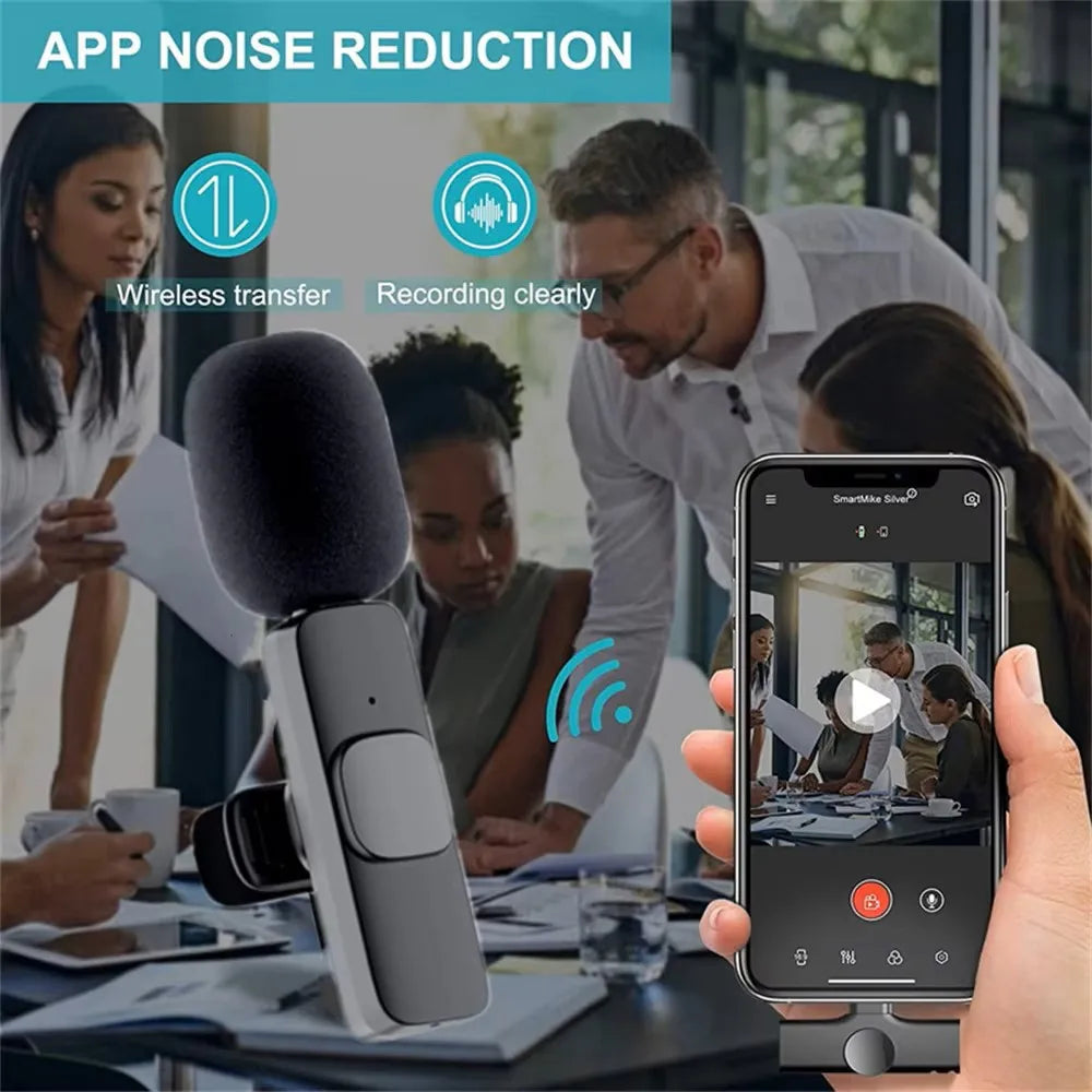 Microphone with smartphone app for noise reduction in a meeting setting