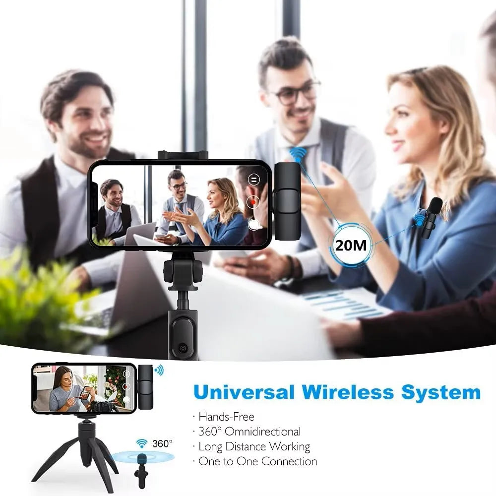 Universal wireless system with smartphone and camera setup in a meeting setting