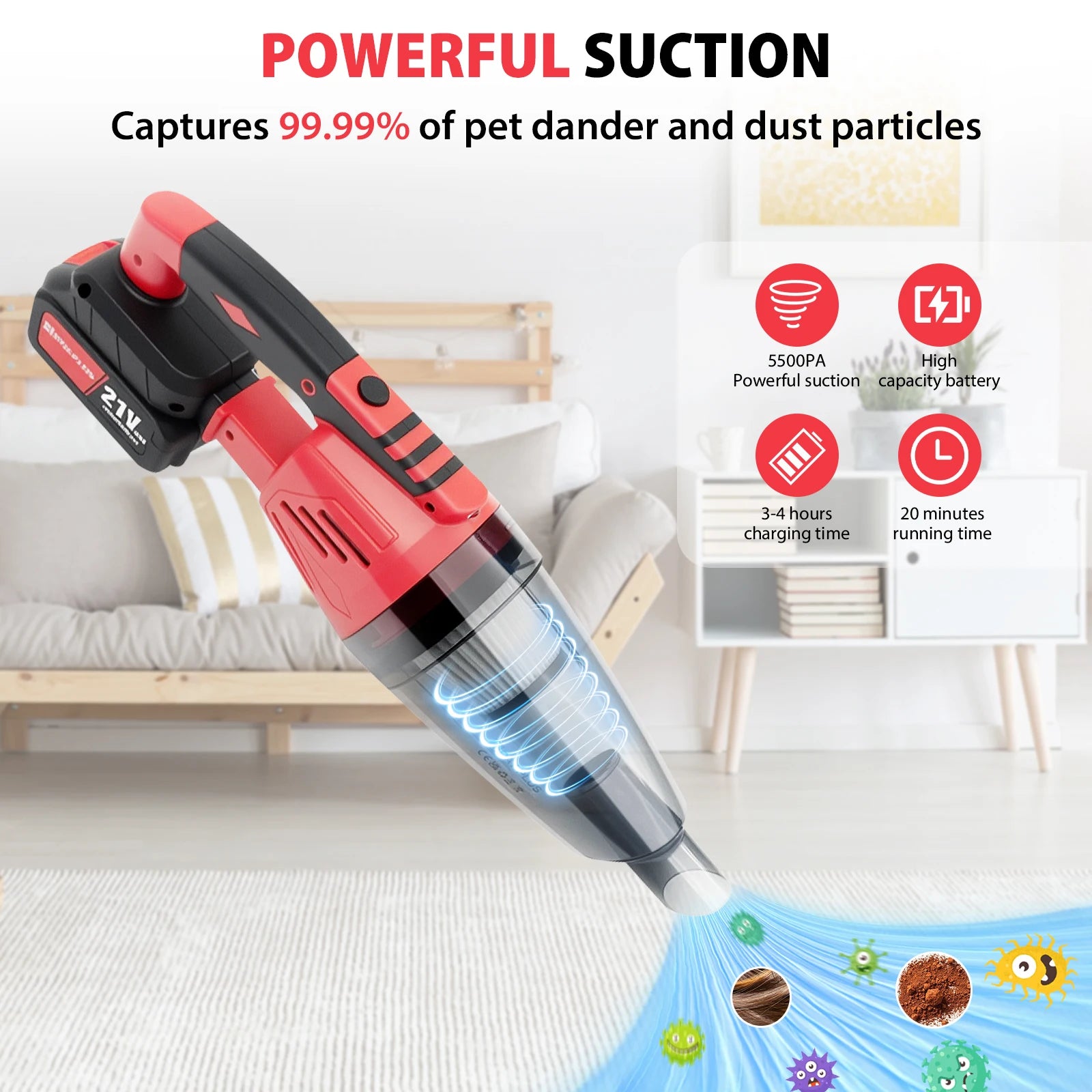 Red Handheld Vacuum Cleaner