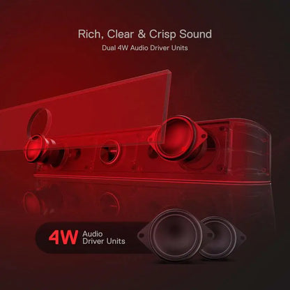 Computer Soundbar Red Background