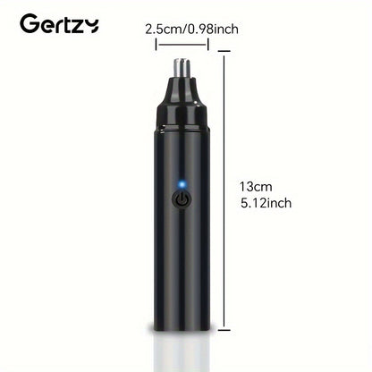 Black electronic device with measurements labeled, featuring the brand 'Gertzzy'.