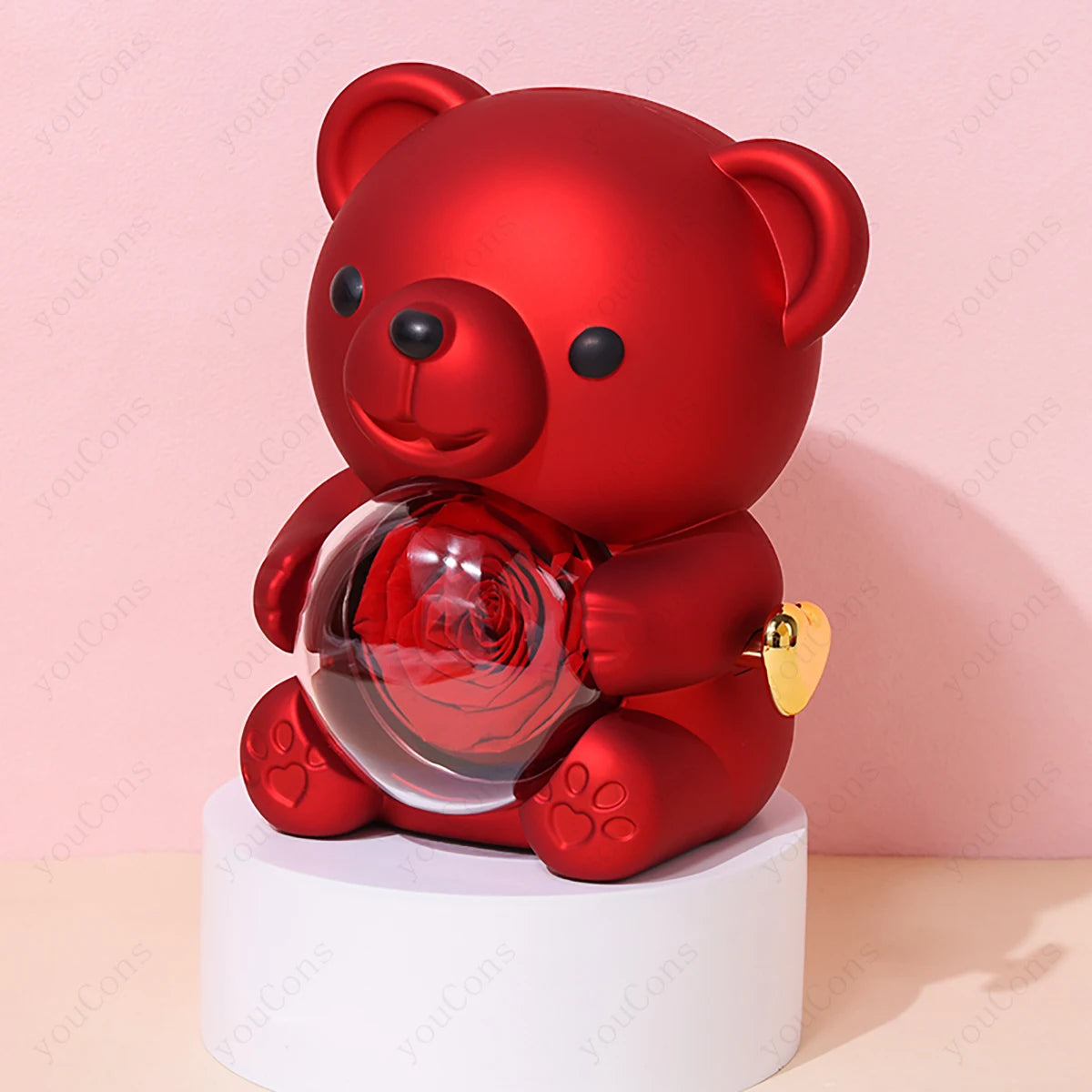 Red Bear Valentine Rose Gift Set