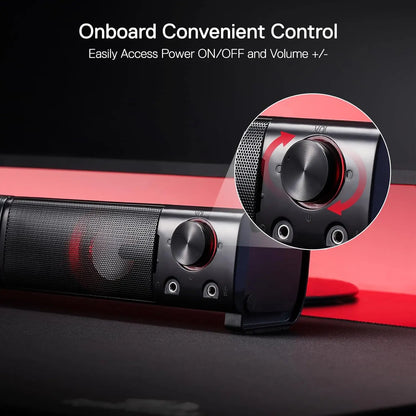 Gaming monitor with on-screen control panel for power and volume