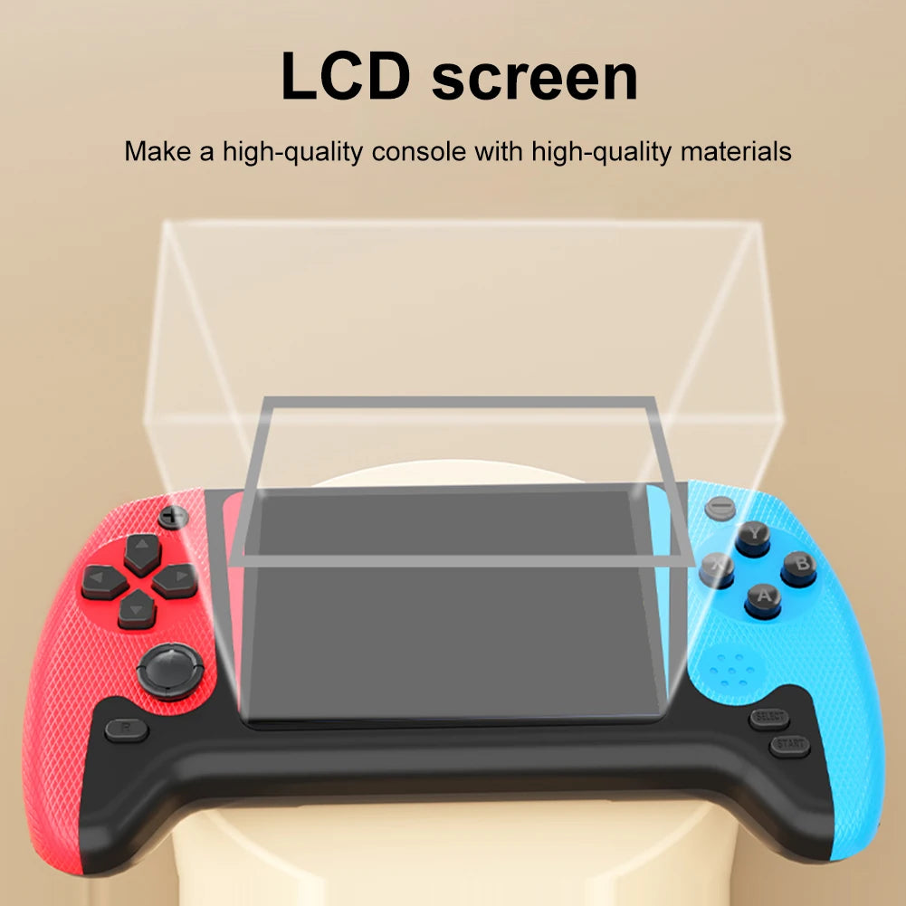 Gaming console controller with an LCD screen protector on a beige background