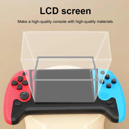 Gaming console controller with an LCD screen protector on a beige background