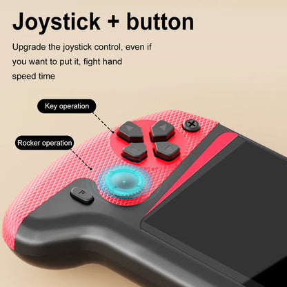 Gaming controller with joystick and buttons on a beige background