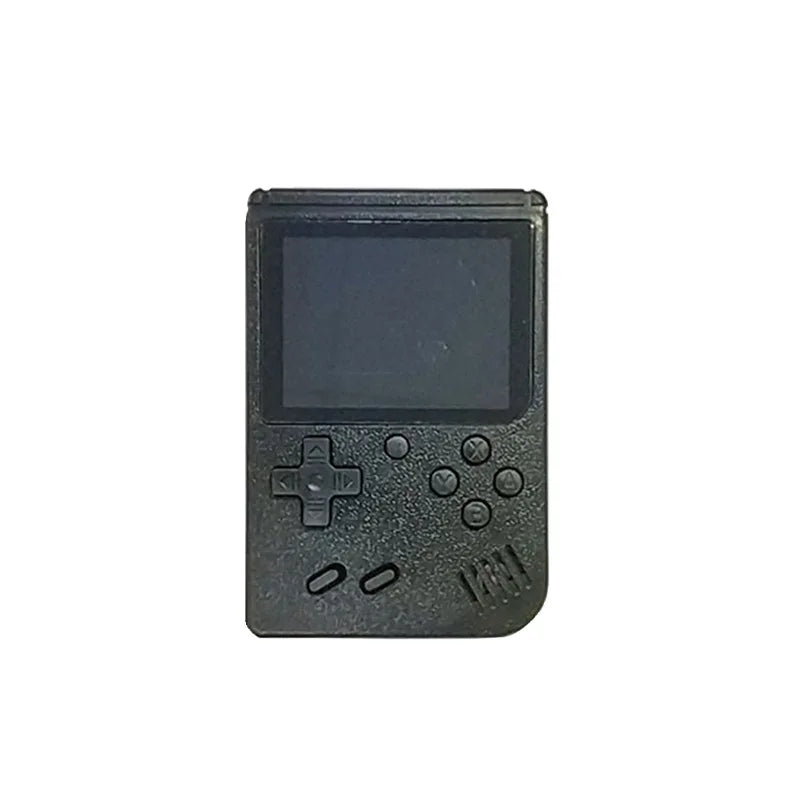 Black handheld gaming console on a white background