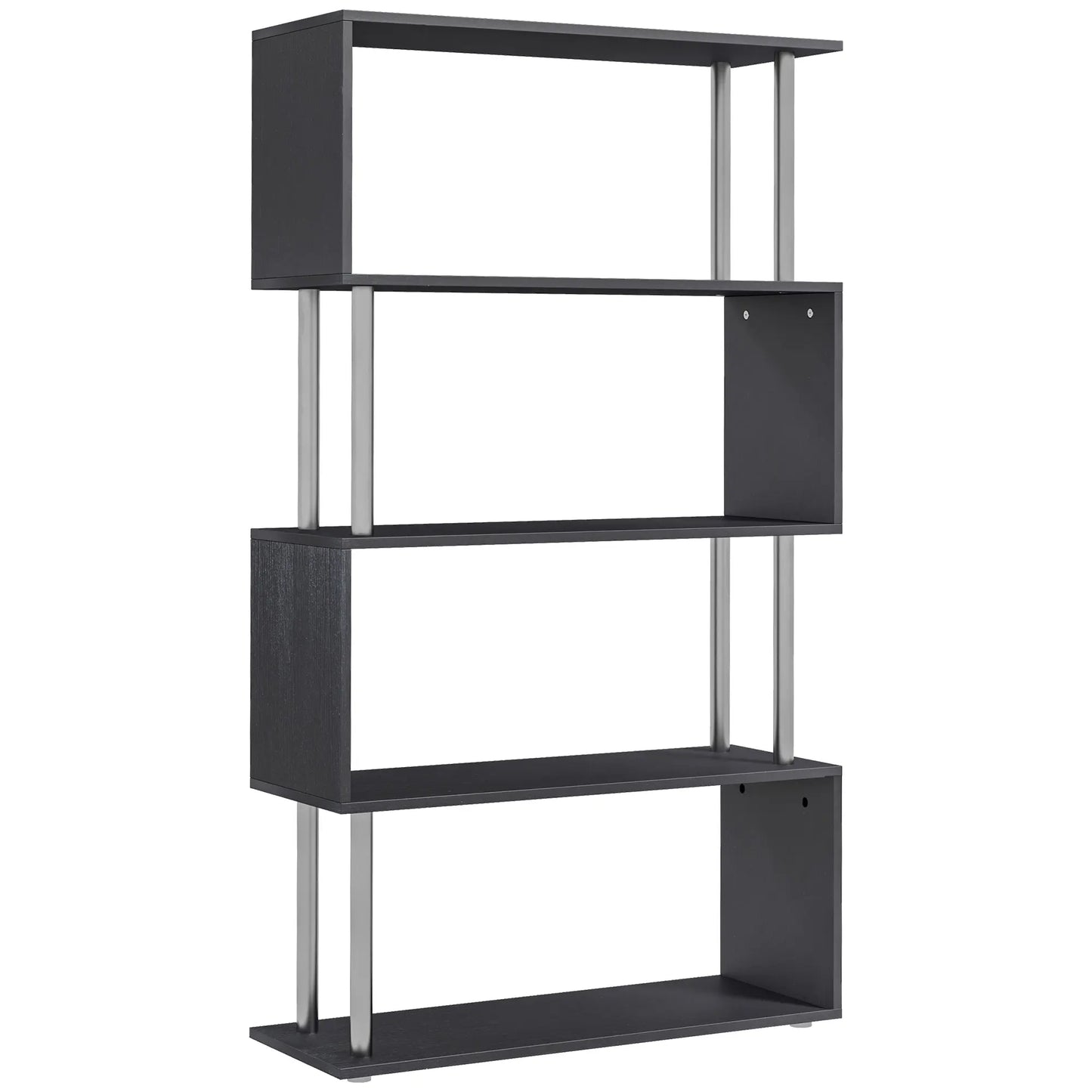 S Shaped Black Bookshelf