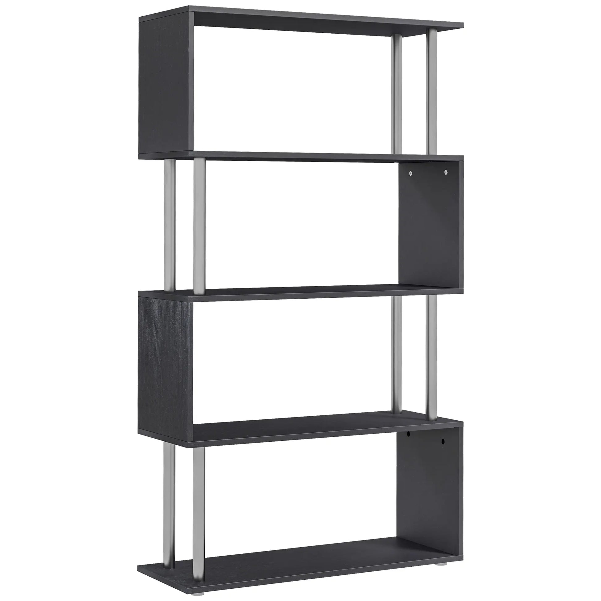 S Shaped Black Bookshelf