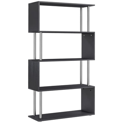 S Shaped Black Bookshelf