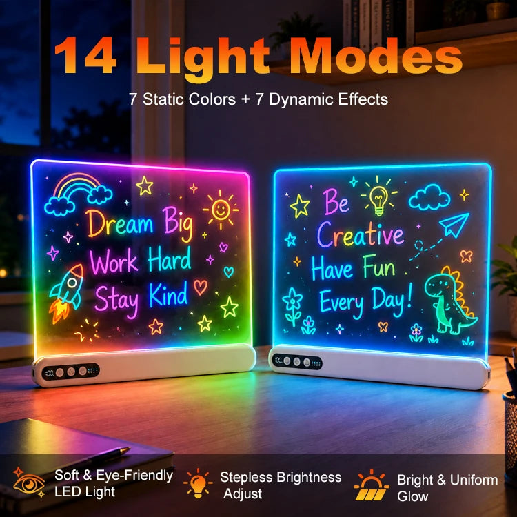 LED Drawing Board Kids Toy Light Up Board LED Art Childrens Fun Christmas Gift