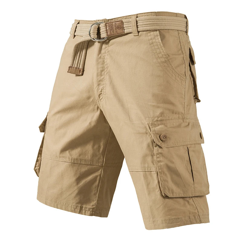 Men's Cargo Knee Shorts Cotton Casual Bermuda Golf Running Gym Short