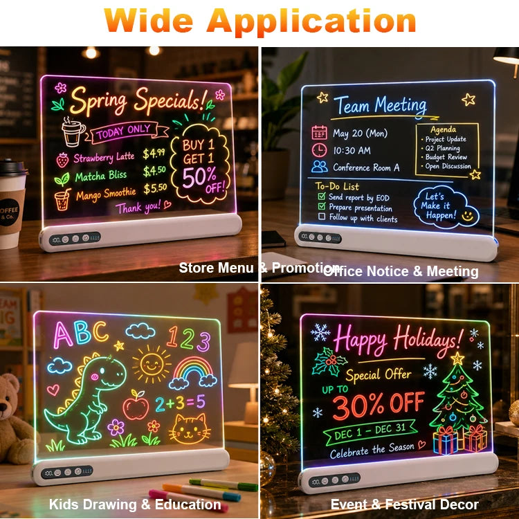 LED Drawing Board Kids Toy Light Up Board LED Art Childrens Fun Christmas Gift