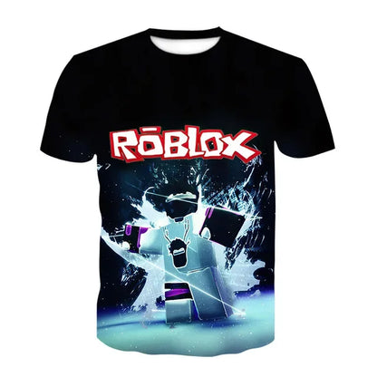 Roblox 3D Print Kids T-Shirt Cartoon Game Character Short Sleeve Top Boys Girls