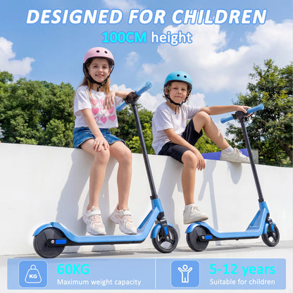 Kids Blue Electric Scooter 150W Foldable 15km/h LED Lights 3 Speeds Toy Fun Gift