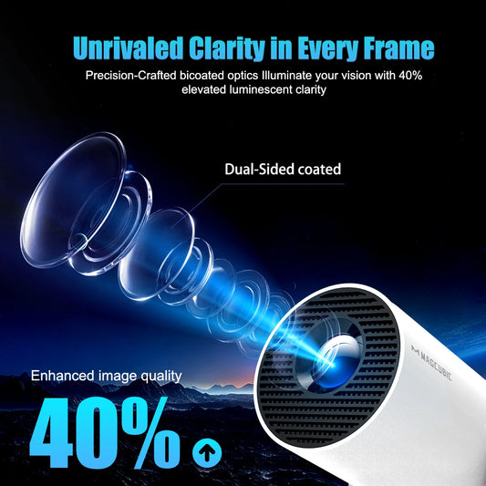 Optical lens with dual-sided coating and enhanced image quality feature on a dark background