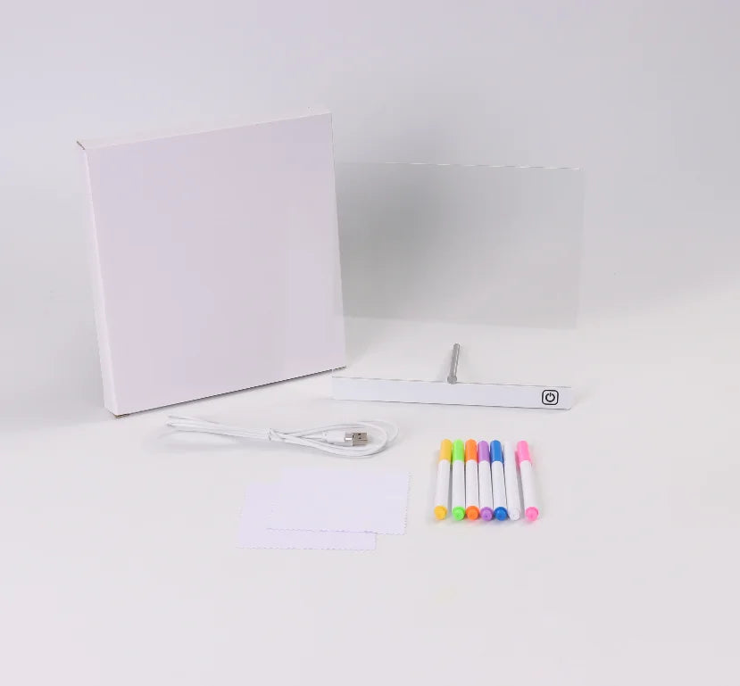 LED Drawing Board Kids Rechargeable Light Up Board RGB Fun Christmas Toy Gift