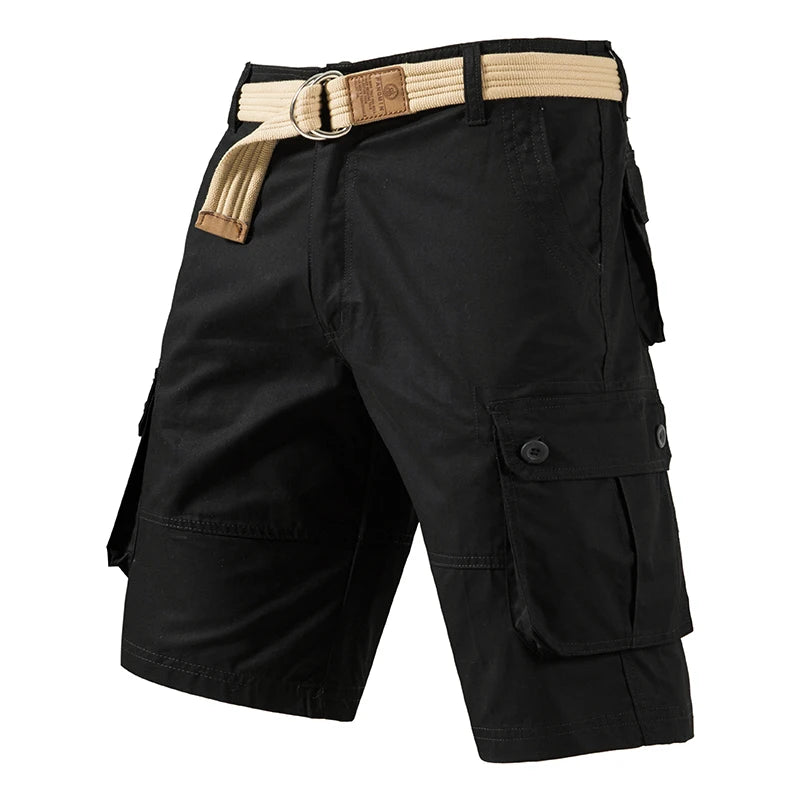 Men's Cargo Knee Shorts Cotton Casual Bermuda Golf Running Gym Short
