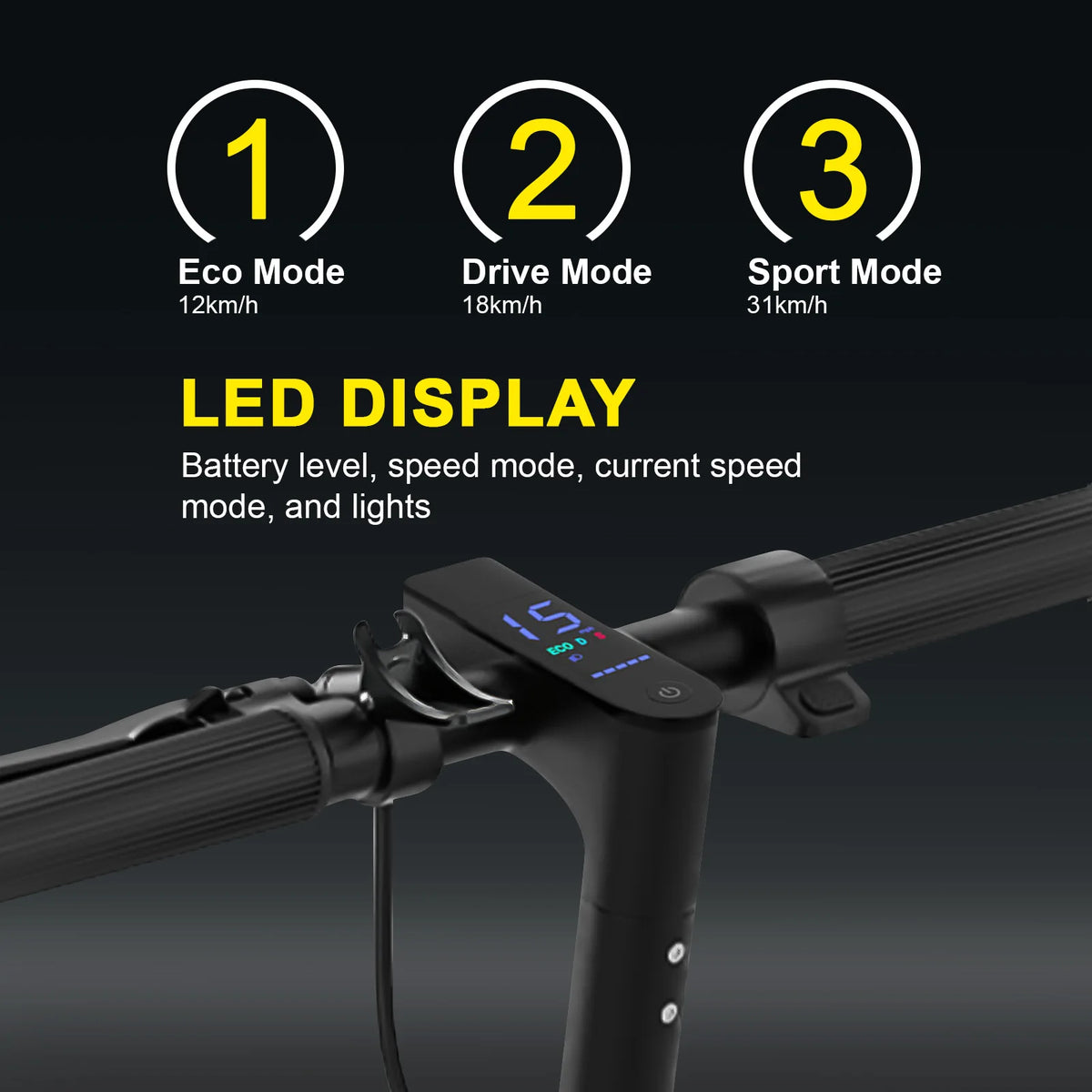 500W Smart Electric Scooter Foldable Adults 31km/h APP LED Display 8.5" Tyres