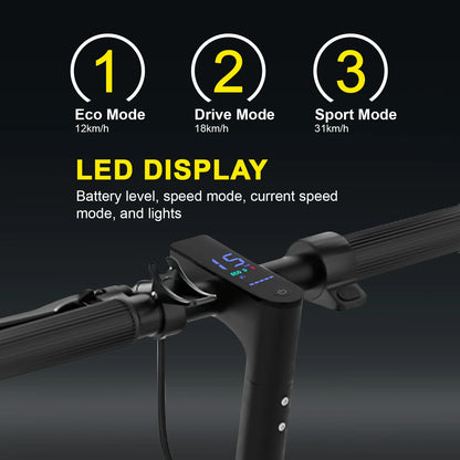500W Smart Electric Scooter Foldable Adults 31km/h APP LED Display 8.5" Tyres