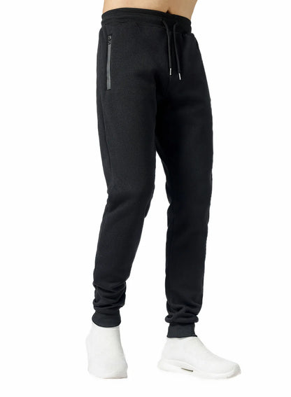 Men's Joggers Sweatpants Zipper Pockets Drawstring Waist Cuff Jogging Bottoms