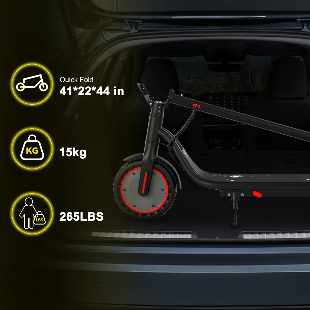 500W Smart Electric Scooter Foldable Adults 31km/h APP LED Display 8.5" Tyres