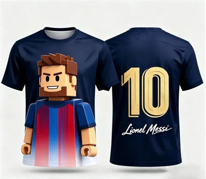 Roblox Kids Football T-Shirt Ronaldo Messi Jersey 3D Print Short Sleeve Top