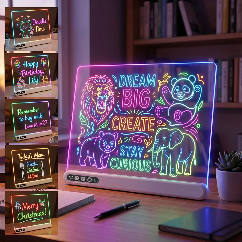LED Drawing Board Kids Toy Light Up Board LED Art Childrens Fun Christmas Gift