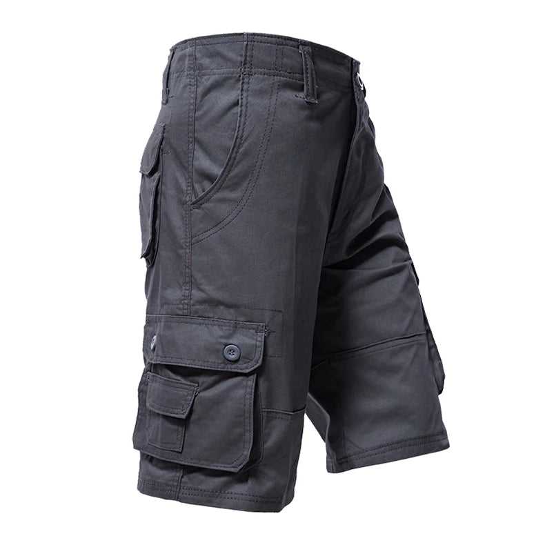 Men's Cargo Knee Shorts Cotton Casual Bermuda Golf Running Gym Short
