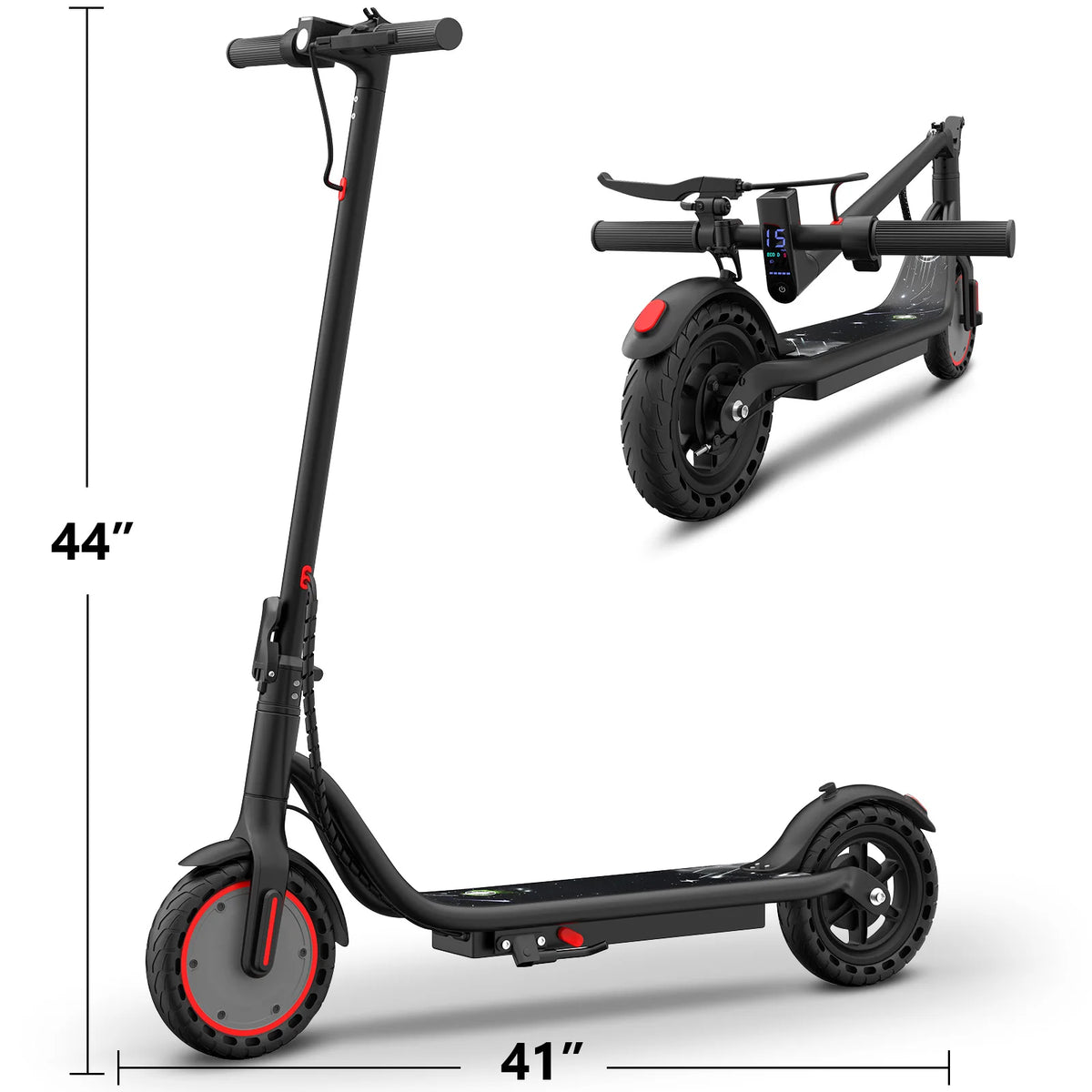500W Smart Electric Scooter Foldable Adults 31km/h APP LED Display 8.5" Tyres