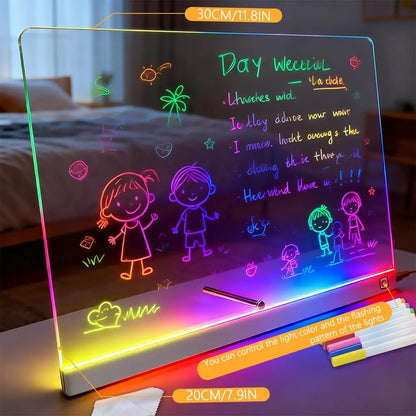LED Drawing Board Kids Rechargeable Light Up Board RGB Fun Christmas Toy Gift