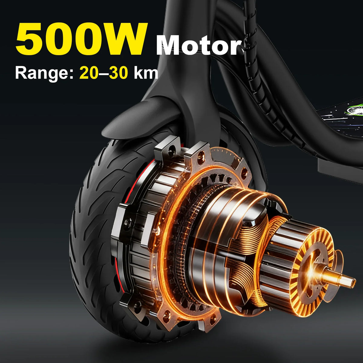 500W Smart Electric Scooter Foldable Adults 31km/h APP LED Display 8.5" Tyres