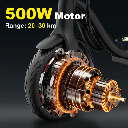 500W Smart Electric Scooter Foldable Adults 31km/h APP LED Display 8.5" Tyres
