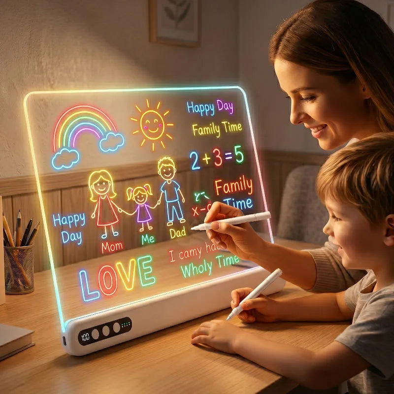 LED Drawing Board Kids Toy Light Up Board LED Art Childrens Fun Christmas Gift